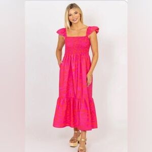 Pink and Orange Maxi Dress Karlie Brand